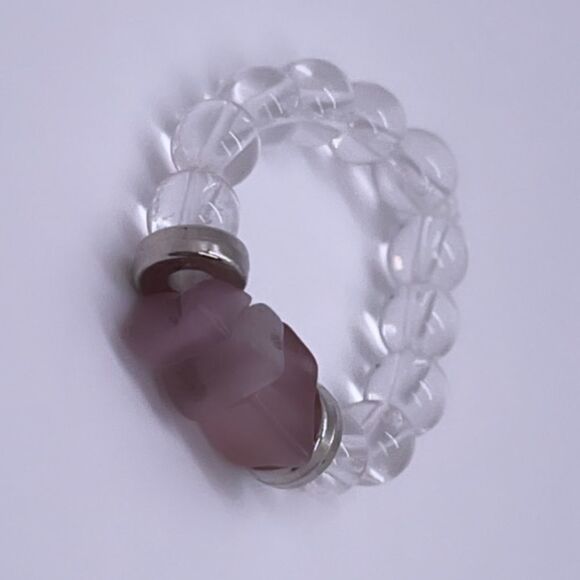 NWT Wool + Pepper Co. Amethyst & Clear Ring - Picture 3 of 6